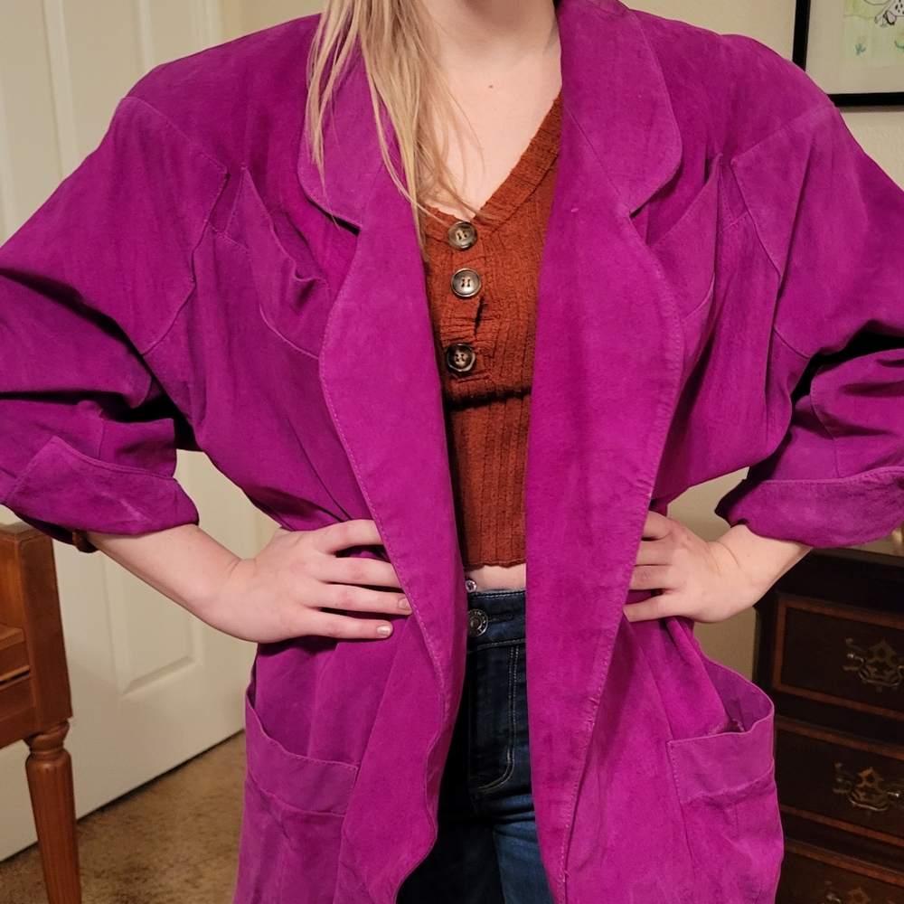 Vintage Fuchsia leather jacket size S